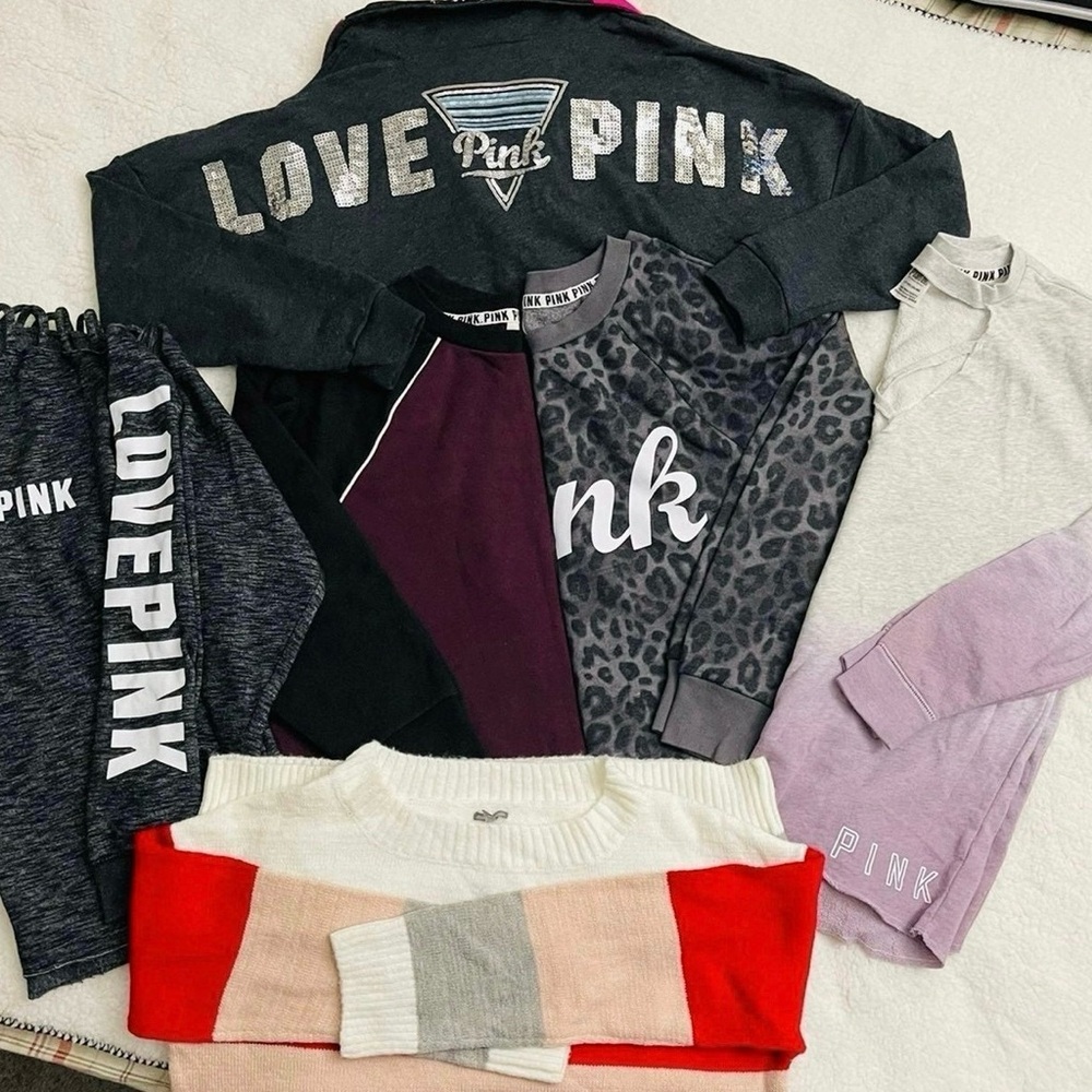 Victoria Secret Pink Womens Sweatshirt bundle Lot